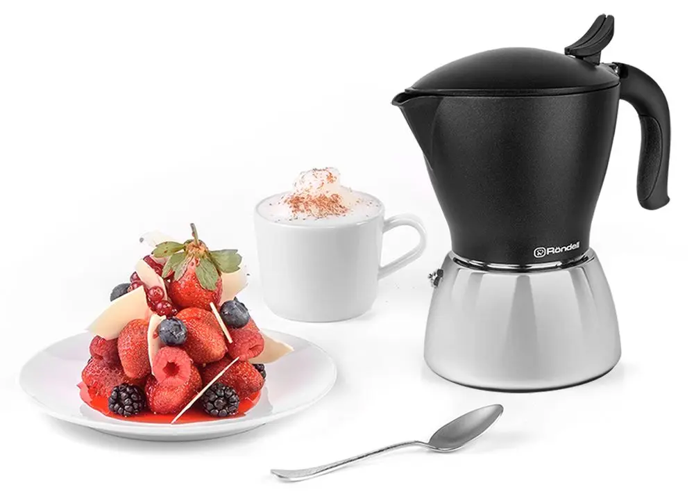 Гейзерная кофеварка Rondell Melange RDS-1304 (Black/Grey)
