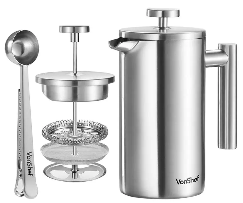 Кофейник VonShef 1000115 (Inox)