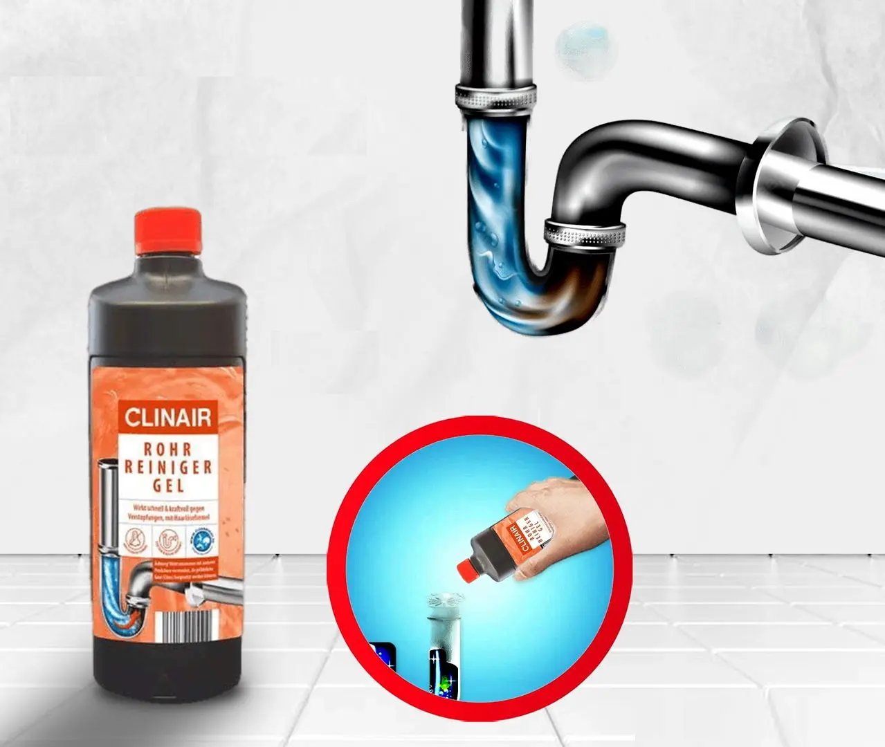 Gel pentru curatarea tevilor Clinair Rohrreiniger 1L - 2