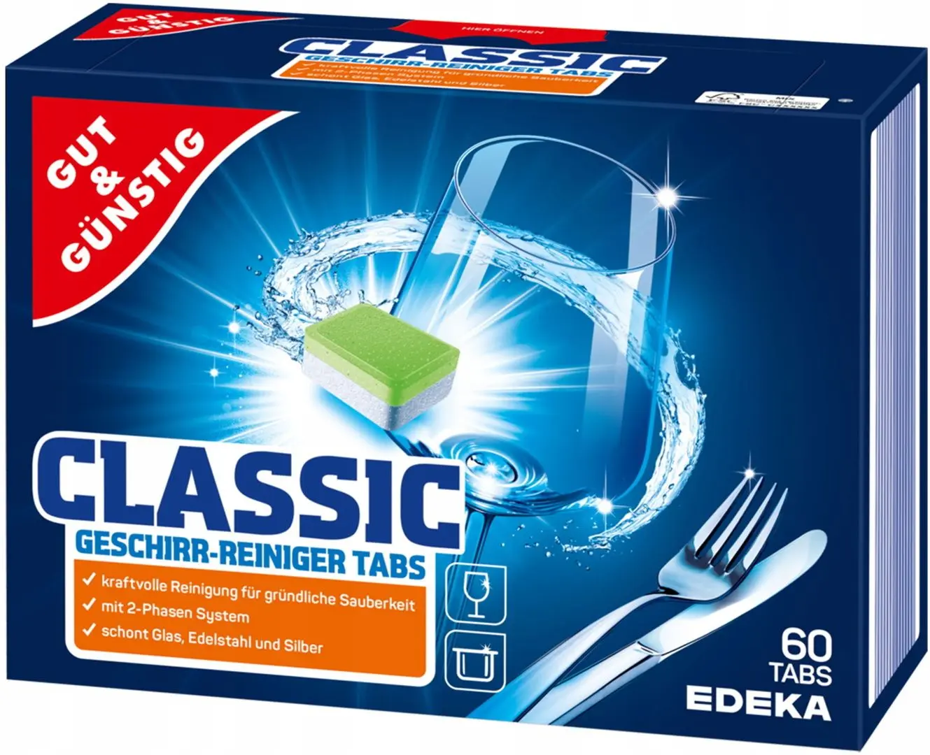 Sare pentru mașină de spălat vase Edeka Gut & Gunstig Power Classic 60pcs