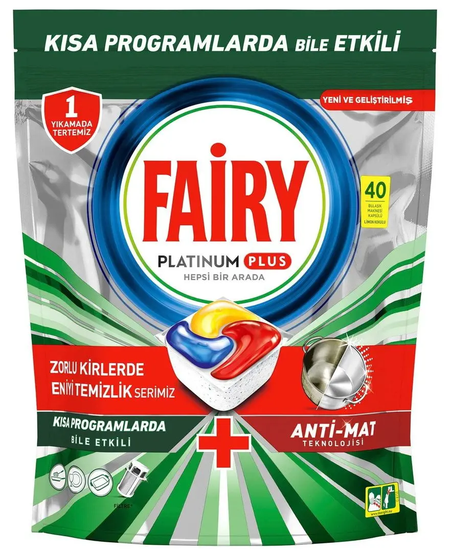 Capsule pentru masina de spalat vase Fairy Platinum Plus 40pcs