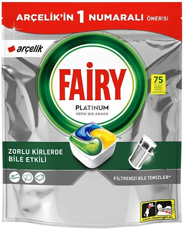 Таблетки для посудомоечных машин Fairy Platinum Lemon All in One 75pcs