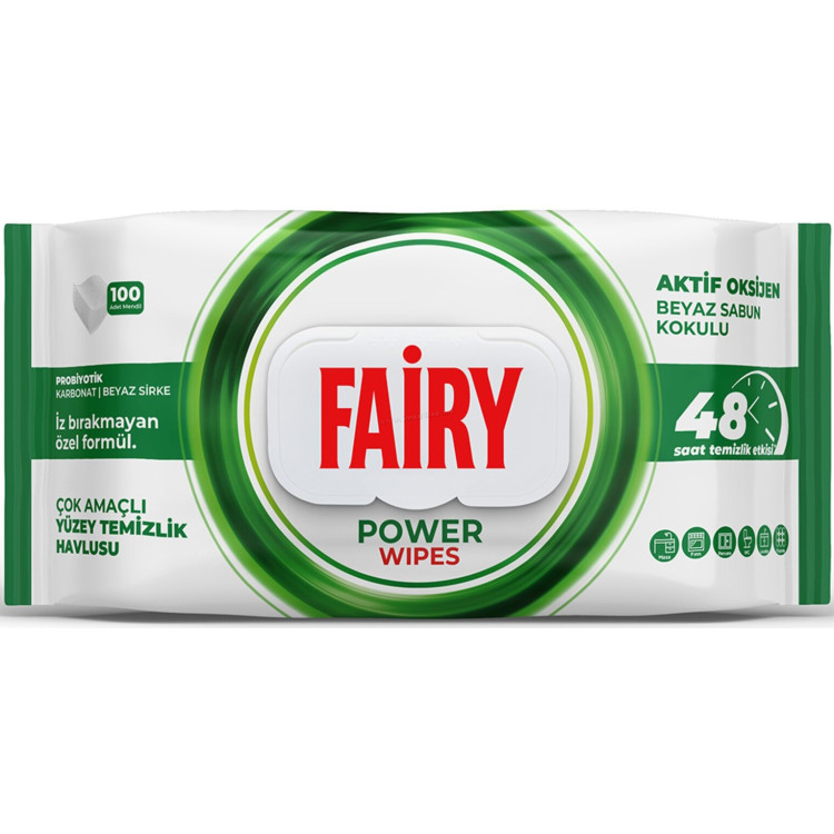 Servețele umede universale pentru curățare Fairy Power Wipes 100pcs