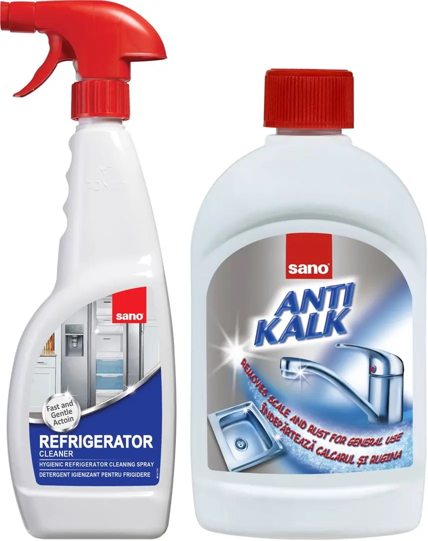 Set pentru curatare Sano Refrigerator Cleaner 750 ml + Anti Kalk Rust 500 ml