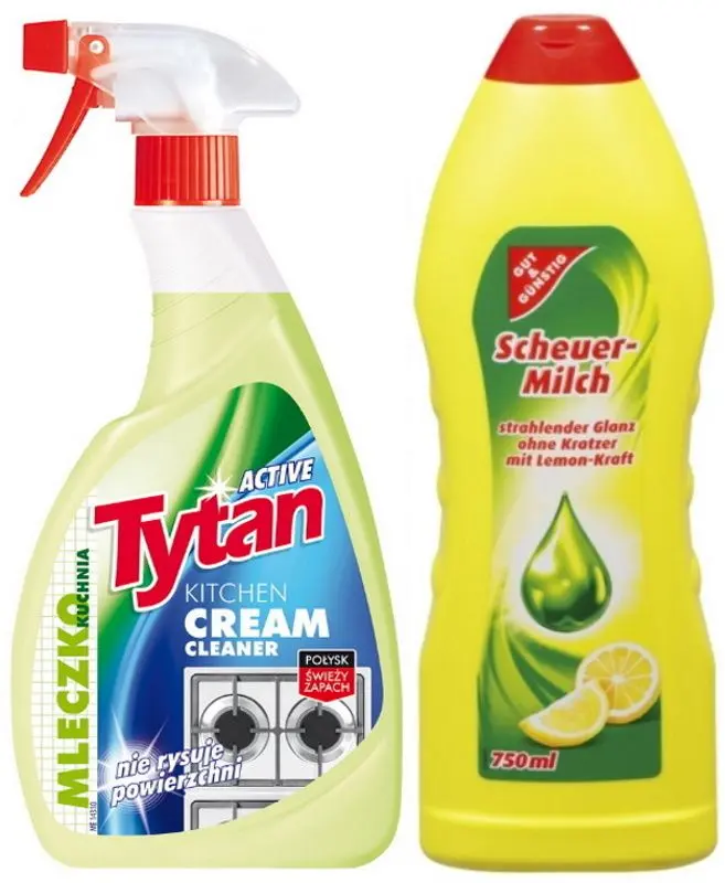 Комплект чистящих средств для кухни Scheuer-Milch Gut&Gunstig 750ml + Tytan Cream Cleaner Kitchen 500ml