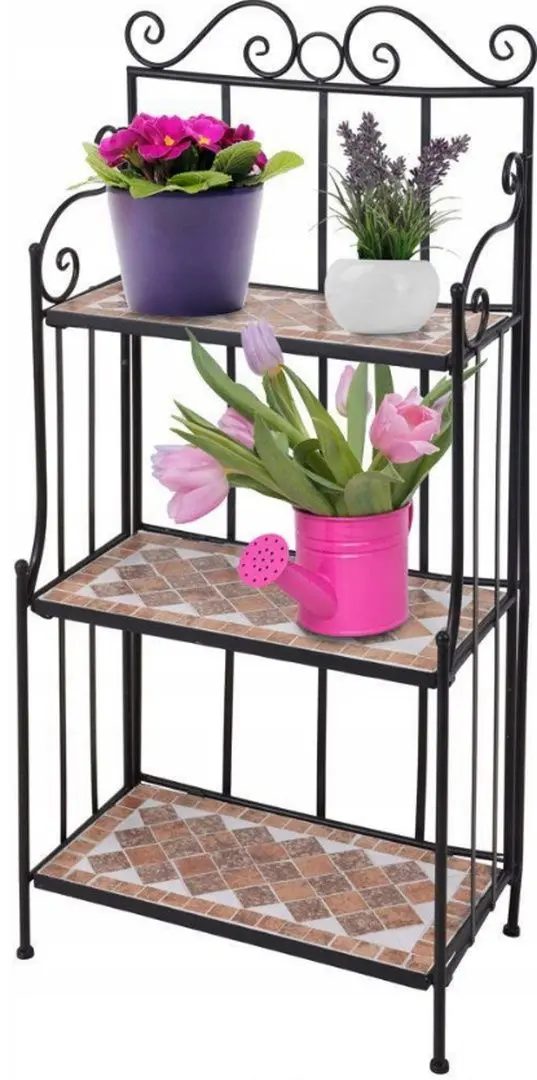 Etajera pentru flori Ambiance Mozaic (Black)