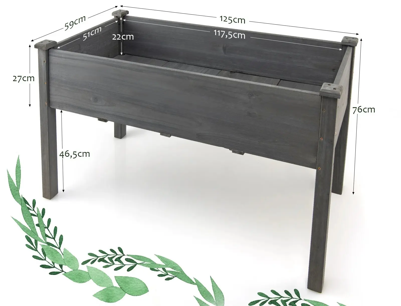 Jardiniera de flori Costway GT4279GR (Grey) - 2