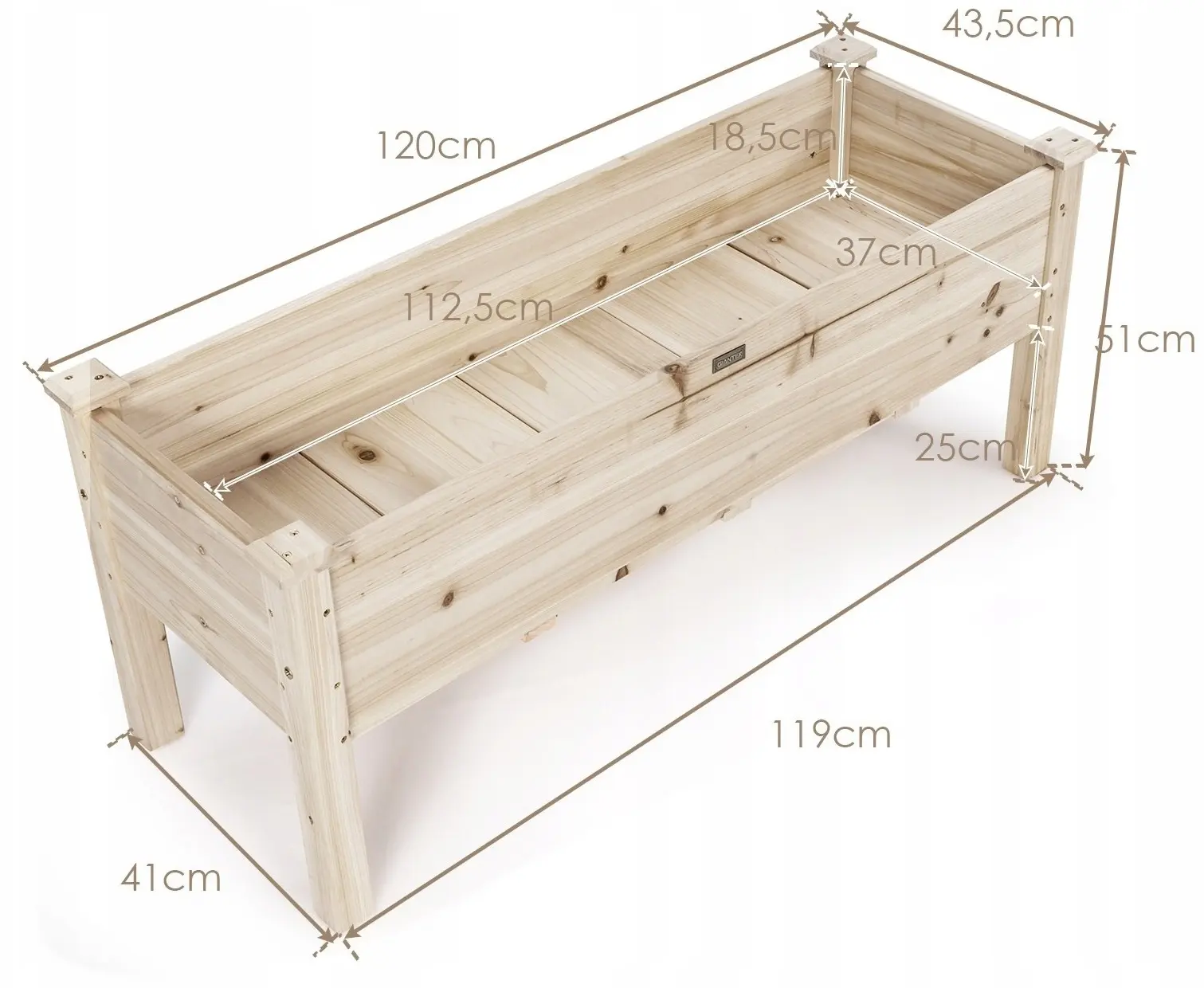 Jardiniera de flori Costway GT4317NA (Natural)