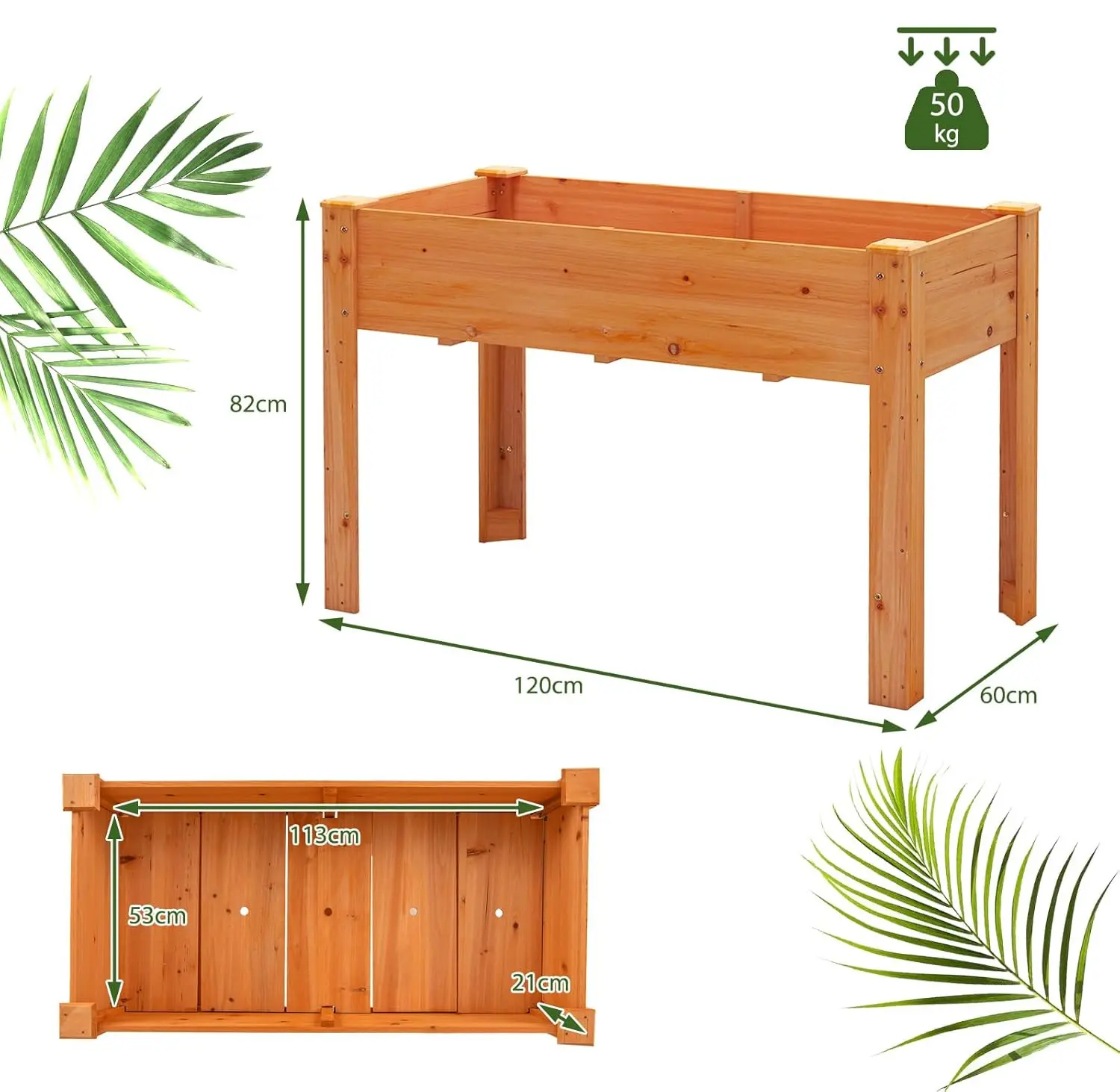 Цветочный ящик Costway GT4391CF (Brown) - 2