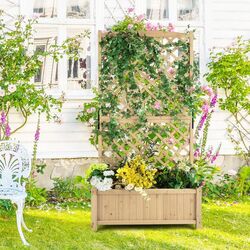 Jardiniera de flori + spalier Costway GT3923NA (Natural) Thumb