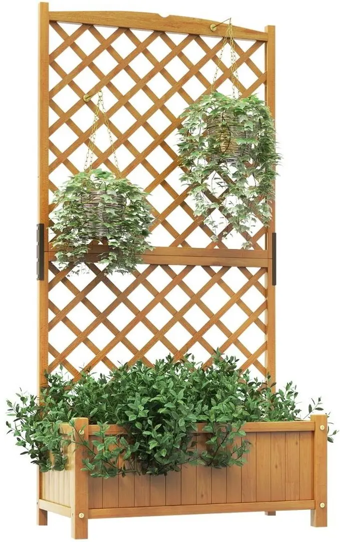 Jardiniera de flori + spalier Costway GT3923OR (Wood) - 2