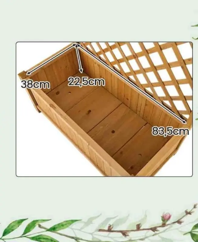 Jardiniera de flori + spalier Costway GT3923OR (Wood) - 4