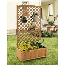 Jardiniera de flori + spalier Costway GT3923OR (Wood) Thumb