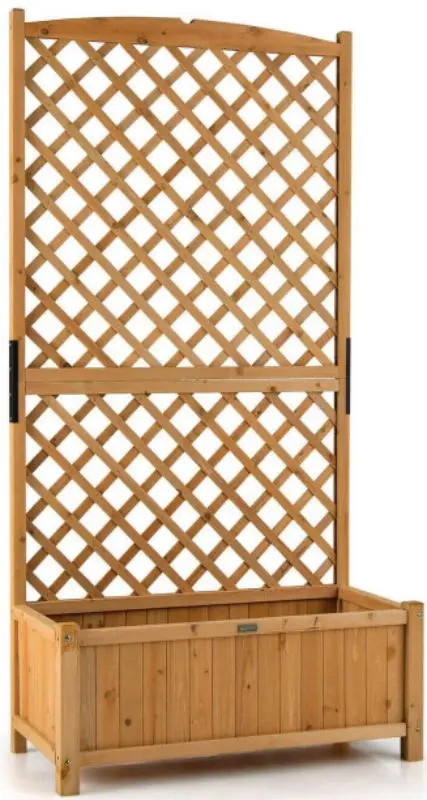 Jardiniera de flori + spalier Costway GT3923OR (Wood)