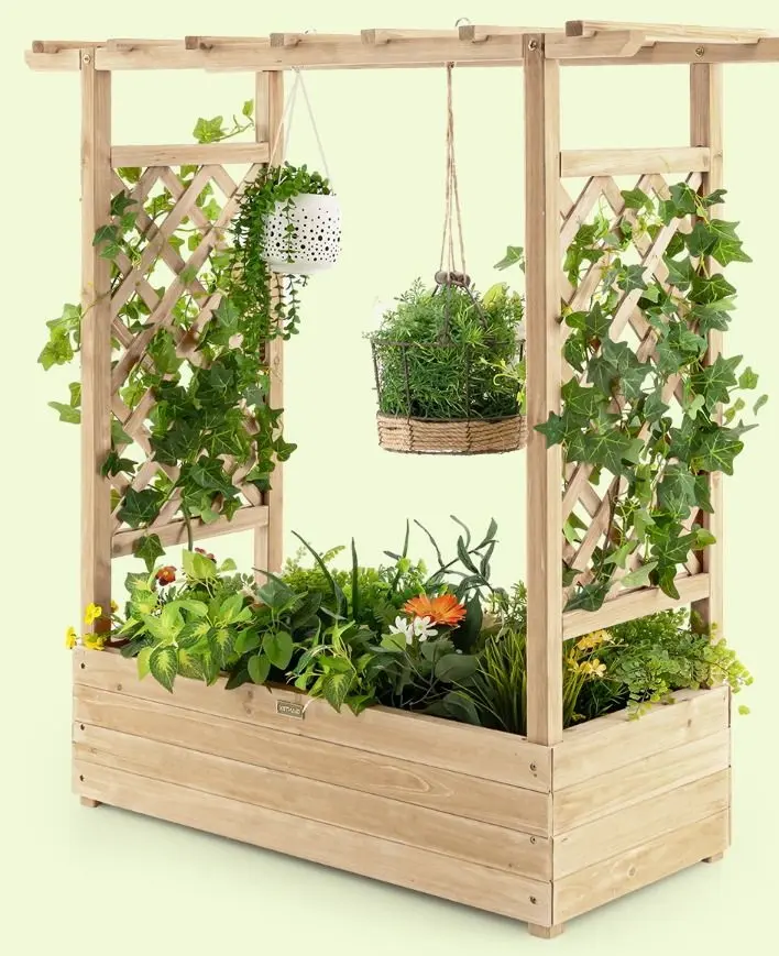 Цветочный ящик + шпалера Costway GT3926NA (Natural) - 2