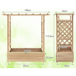 Цветочный ящик + шпалера Costway GT3926NA (Natural) Thumb
