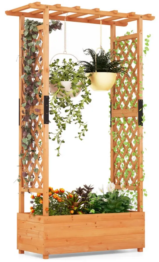 Jardiniera de flori + spalier Costway GT4110OR (Orange) - 2