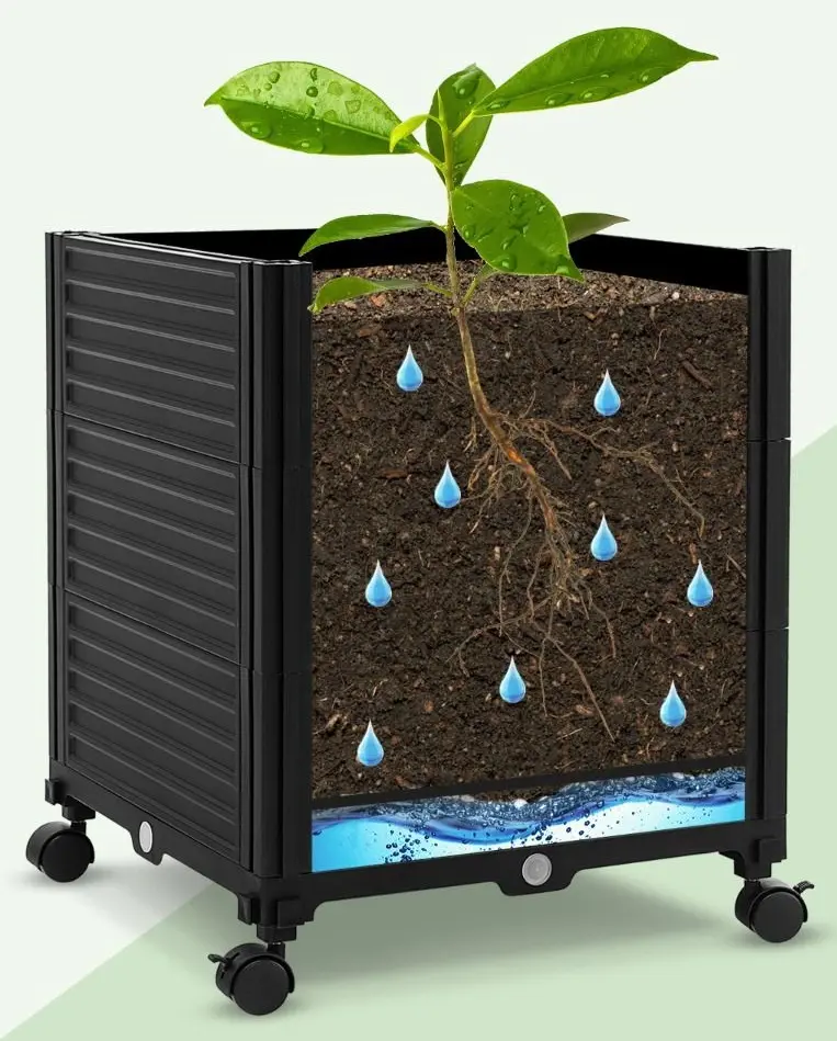 Jardiniera de flori + spalier Costway GT4166BK (Black) - 2