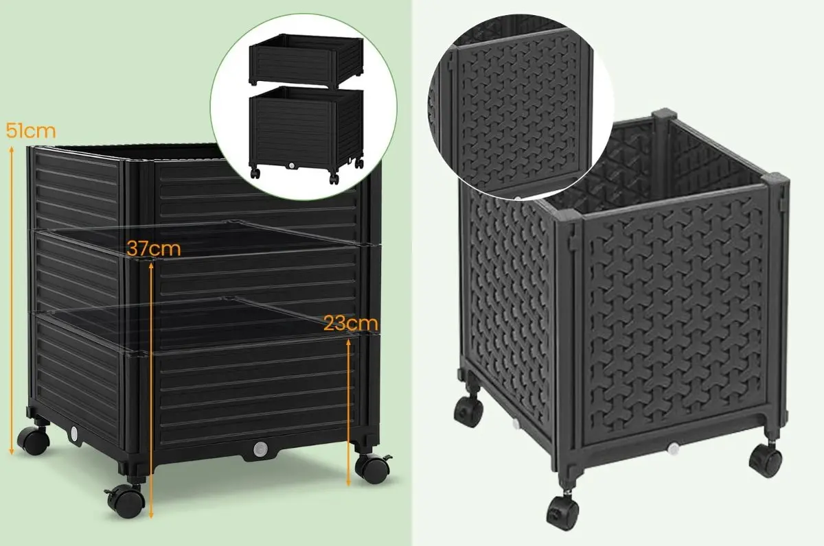 Jardiniera de flori + spalier Costway GT4166BK (Black) - 3