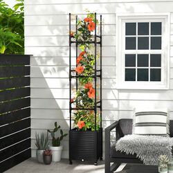 Jardiniera de flori + spalier Costway GT4166BK (Black) Thumb
