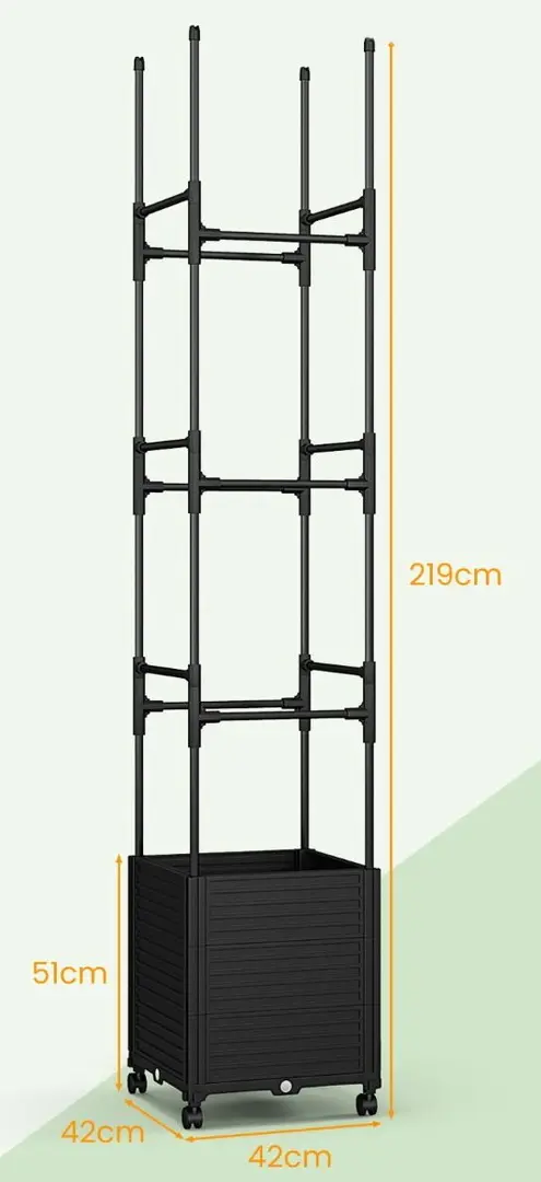 Jardiniera de flori + spalier Costway GT4166BK (Black) - 6