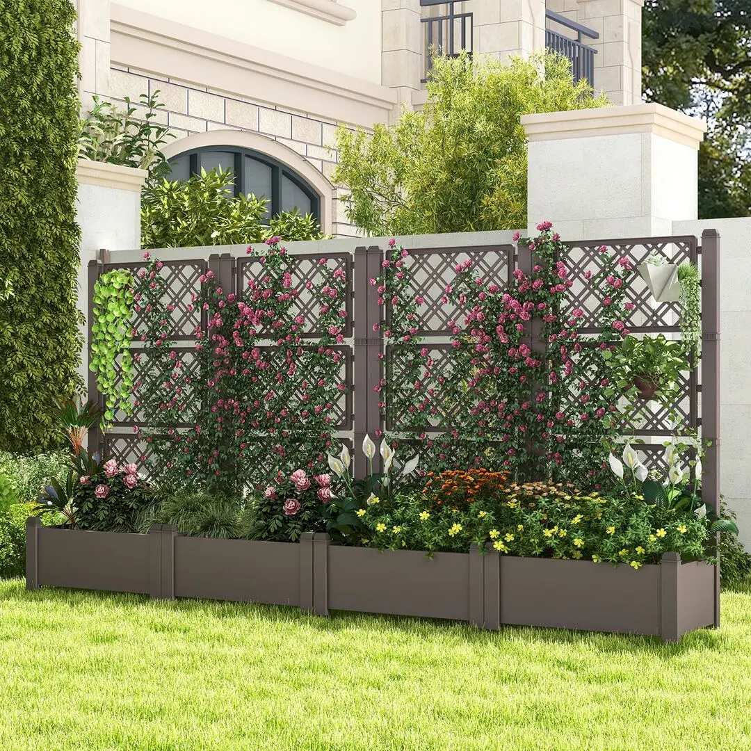 Цветочный ящик + шпалера Costway GT4185CF (Brown) - 6
