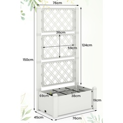 Jardiniera de flori + spalier Costway GT4185WH (White) Thumb