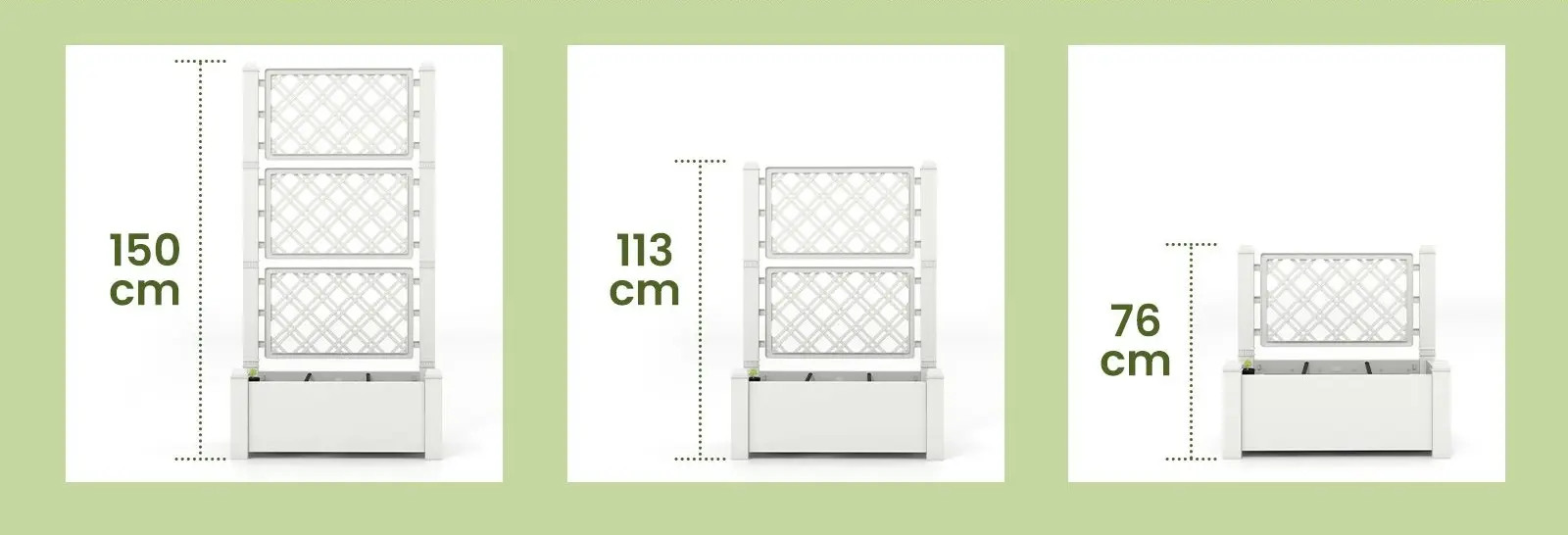 Jardiniera de flori + spalier Costway GT4185WH (White)