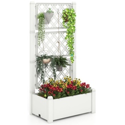 Jardiniera de flori + spalier Costway GT4185WH (White)