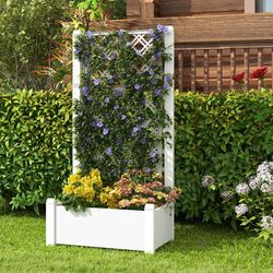 Jardiniera de flori + spalier Costway GT4185WH (White) Thumb