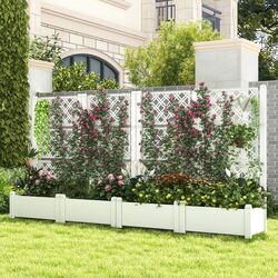 Jardiniera de flori + spalier Costway GT4185WH (White) Thumb