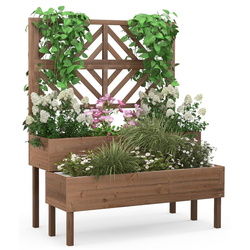 Jardiniera de flori + spalier Costway GT4265CF (Brown)