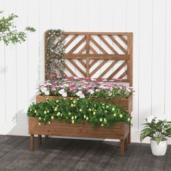 Jardiniera de flori + spalier Costway GT4265CF (Brown) Thumb