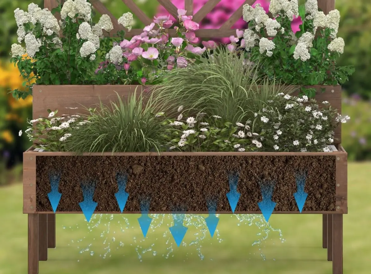 Jardiniera de flori + spalier Costway GT4265CF (Brown)