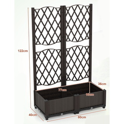 Цветочный ящик + шпалера Costway GT4324CF (Brown) Thumb