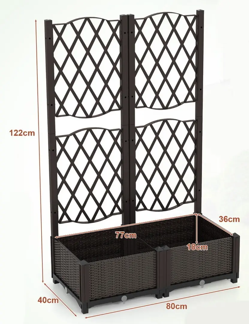Цветочный ящик + шпалера Costway GT4324CF (Brown) - 5