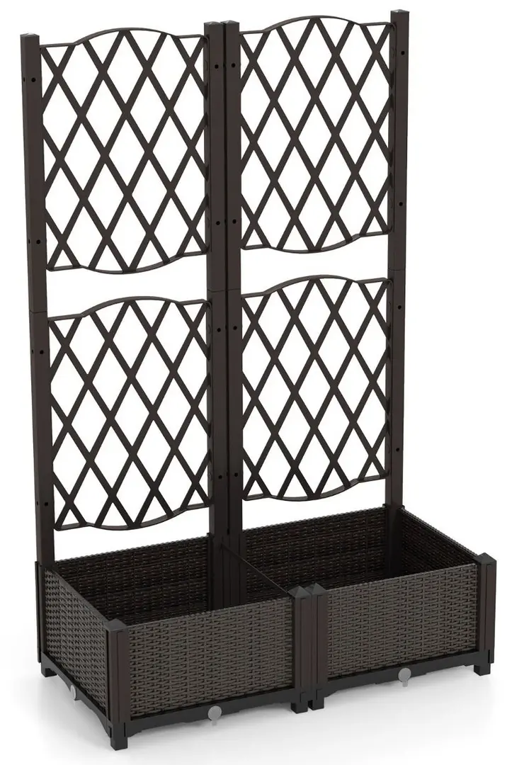 Цветочный ящик + шпалера Costway GT4324CF (Brown)