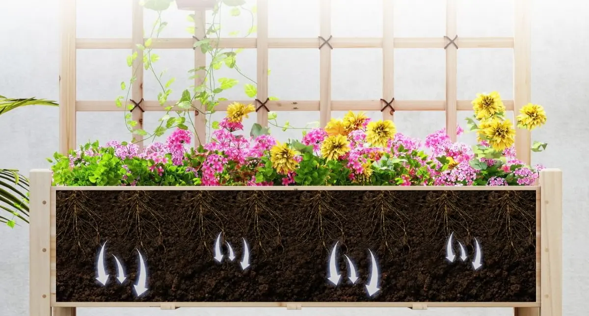 Jardiniera de flori + spalier Costway GT4342NA (Natural)