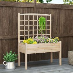 Jardiniera de flori + spalier Costway GT4342NA (Natural) Thumb