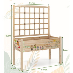 Jardiniera de flori + spalier Costway GT4342NA (Natural) Thumb