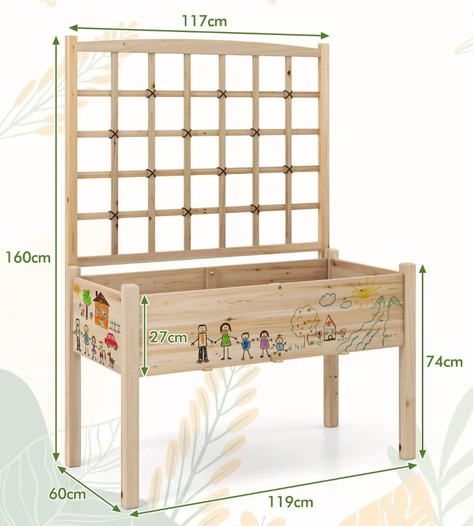 Jardiniera de flori + spalier Costway GT4342NA (Natural)