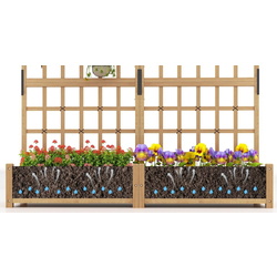 Цветочный ящик + шпалера Costway GT4347OR (Natural) Thumb