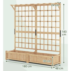 Цветочный ящик + шпалера Costway GT4347OR (Natural) Thumb