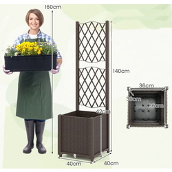 Цветочный ящик + шпалера Costway GT4393CF (Coffee) Thumb