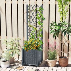 Jardiniera de flori + spalier Costway GT4393GR (Grey) Thumb