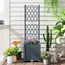 Jardiniera de flori + spalier Costway GT4393GR (Grey) Thumb