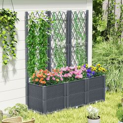 Jardiniera de flori + spalier Costway GT4393GR (Grey) Thumb