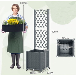 Jardiniera de flori + spalier Costway GT4393GR (Grey) Thumb