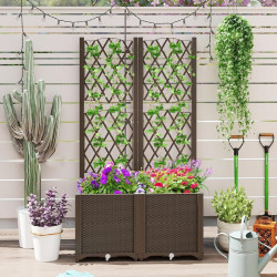 Jardiniera de flori + spalier Costway GT4394CF (Brown) Thumb