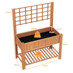 Jardiniera de flori + spalier Costway GT4441CF (Brown) Thumb